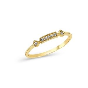 Vintage Style 14k Yellow Gold and Diamond Ring sz 5 1/4